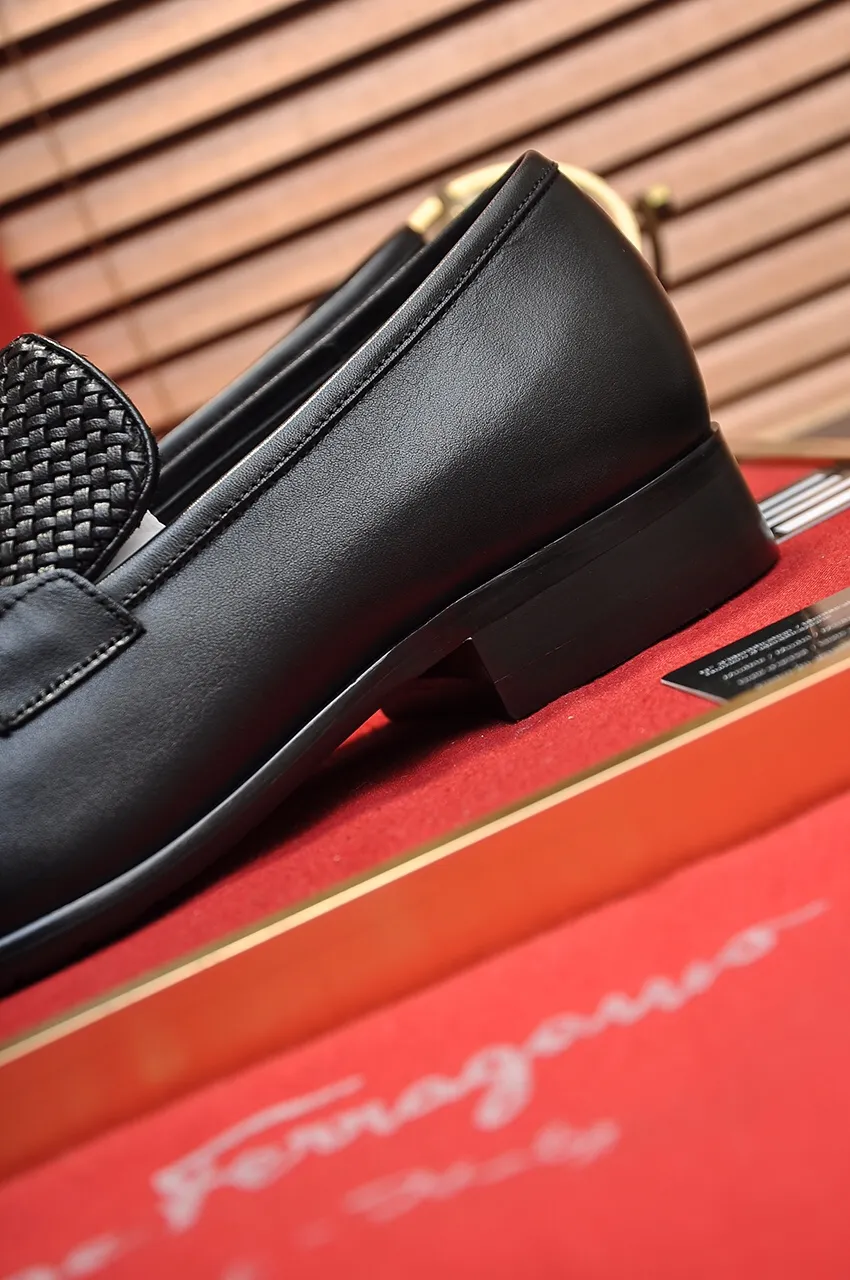 Men's shoes 💰560💶[Ferragamo/Ferragamo] The latest model in the counter. Original imported high-quality cowhide with open sides + imported 🐂 cowhide lining, original luxury metal buckle + original combination outsole. Comparative and stress-free 38--45 (customized for 45)